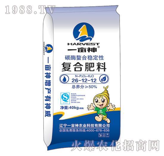 碳酶螯合穩(wěn)定性復(fù)合肥料26-12-12-一畝神