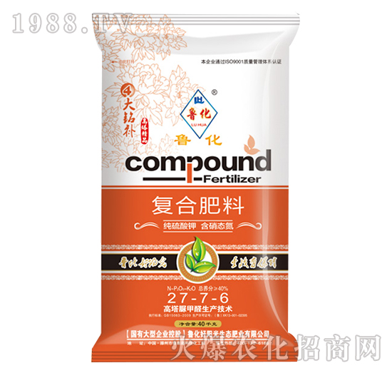 高塔純硫酸鉀復合肥料27-7-6-魯化