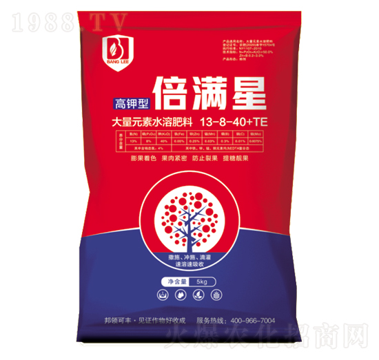 高鉀型大量元素水溶肥料13-8-40+TE-倍滿星-邦領農(nóng)業(yè)