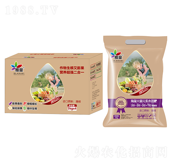 海藻大量元素水溶肥20-20-20+TE-雅量-芭甸生物