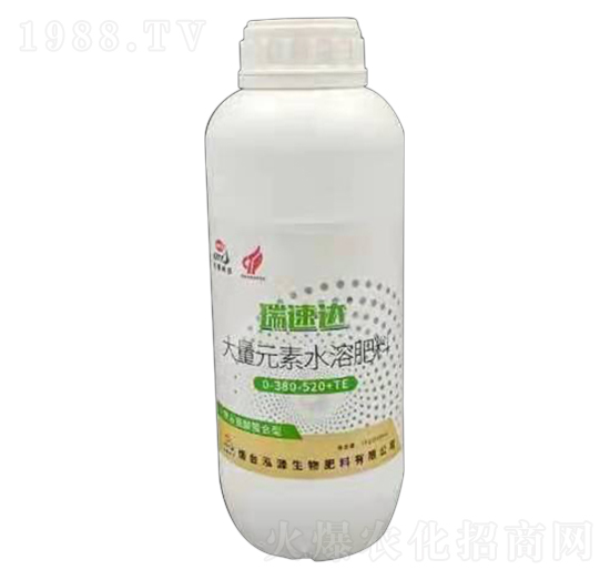 大量元素水溶肥料0-380-520+TE-瑞速達(dá)-農(nóng)之友