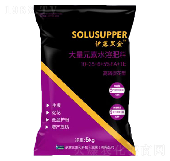 高磷促花型大量元素水溶肥料10-35-6+5%FA+TE-依露黑金-依露達(dá)
