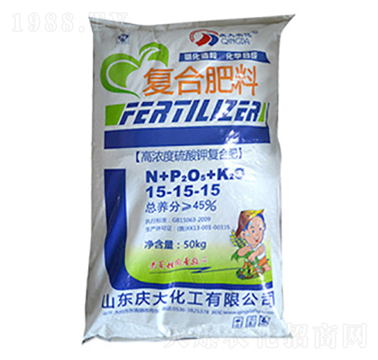 高濃度硫酸鉀復合肥15-15-15-慶大化工