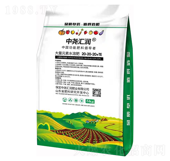 大量元素水溶肥20-20-20+TE 中堯匯潤