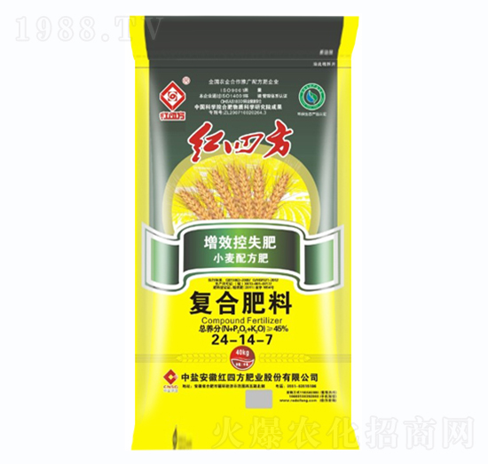 小麥專用增效控失復(fù)合肥料24-14-7-紅四方