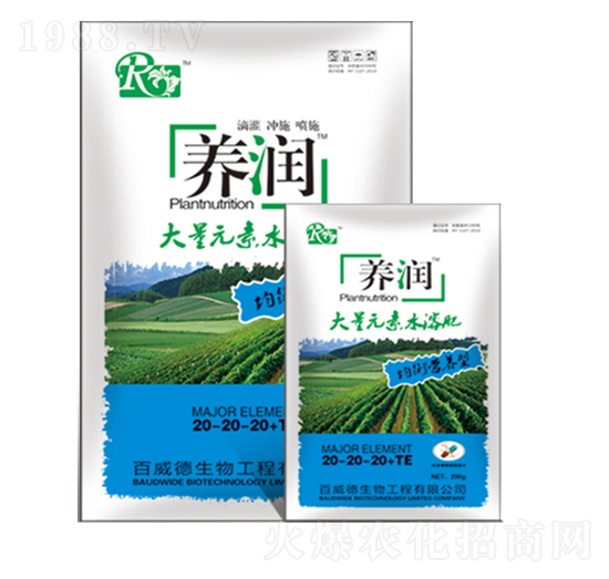 均衡營(yíng)養(yǎng)型大量元素水溶肥20-20-20+TE-養(yǎng)潤(rùn)-百威德