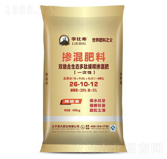 雙絡(luò)合生態(tài)多肽緩釋摻混肥26-10-12-李比希-津大肥業(yè)