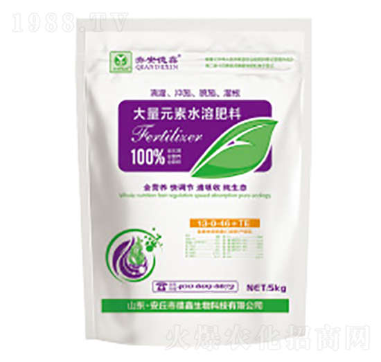 袋裝大量元素水溶肥料13-0-46+TE-德鑫生物