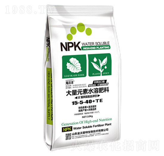 礦源黃腐酸高鉀型大量元素水溶肥料15-5-40+TE-海沃豐-海沃達生物