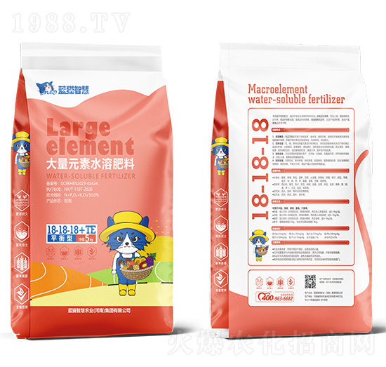 平衡型大量元素水溶肥18-18-18+TE-藍(lán)貓智慧