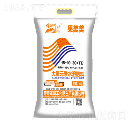 果美美大量元素水溶肥15-10-30+TE-龍潤豐