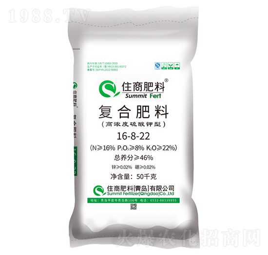 脲醛緩釋硫酸鉀型復(fù)合肥料16-8-22-住商肥料