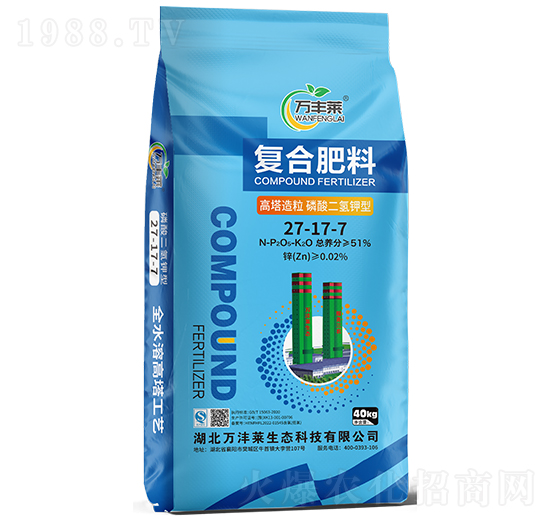 高塔造粒磷酸二氫鉀型復(fù)合肥料27-17-7-萬豐萊-頓貝