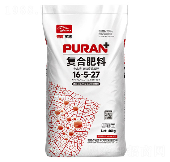 磷酸二氫鉀·聚磷酸銨聚合型復合肥料16-5-27-普苒多施