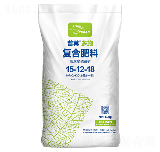 高濃度硫酸鉀復合肥料15-12-18-普苒多施