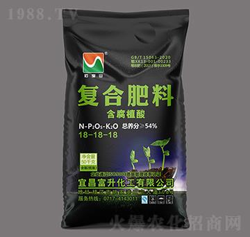 50kg含腐植酸復(fù)合肥料18-18-18-石寶山-富升化工